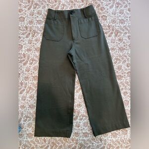 Anthropologie Colette Ponte Wide Leg Cropped Pant in Fern